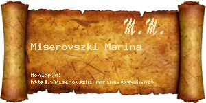Miserovszki Marina névjegykártya